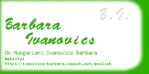 barbara ivanovics business card